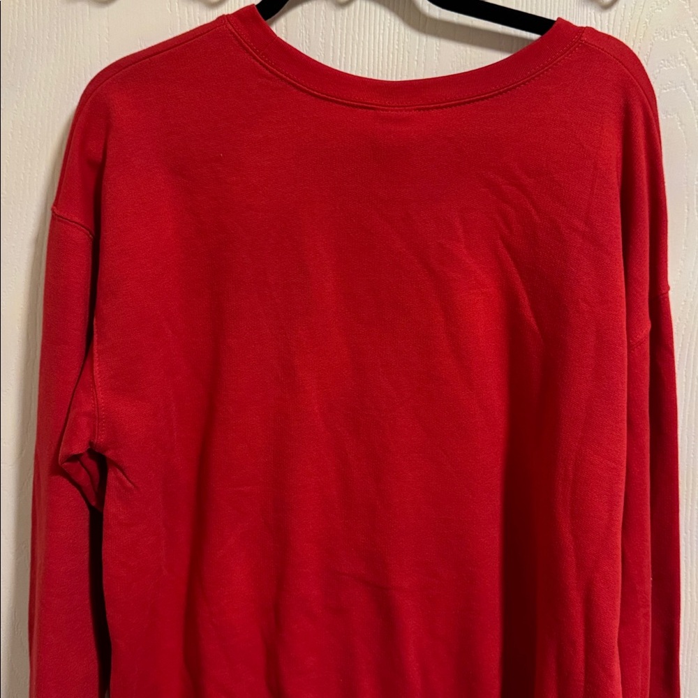 NWOT Disney Mickey Mouse Pull Over Sweatshirt Red Long Sleeve Girl Teen XL 16-17 - Picture 8 of 11